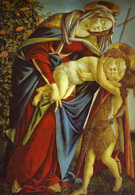 Sandro Botticelli Madonna and Child and the young St. John the Baptist France oil painting art